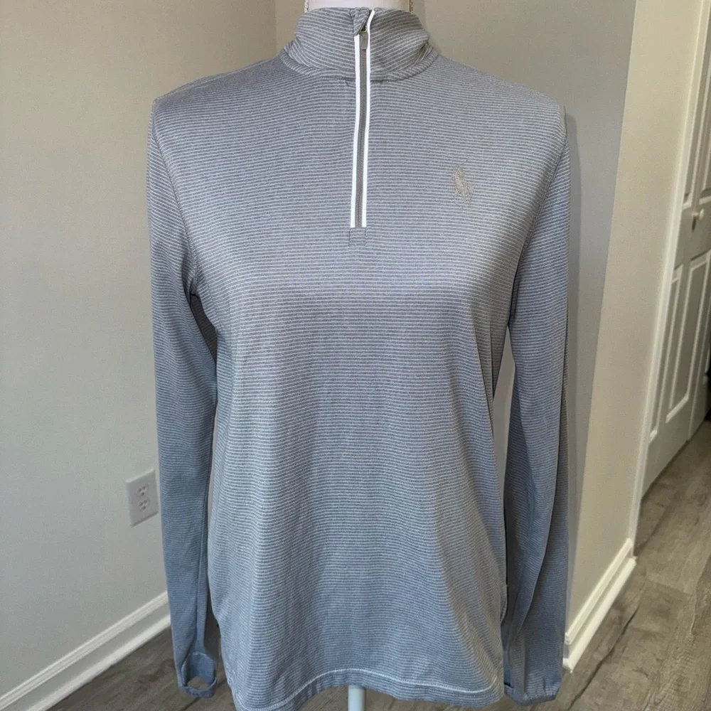Polo Ralph Lauren Performance Gray‎ Quarter-Zip Pullover Men’s XL Thumb Holes